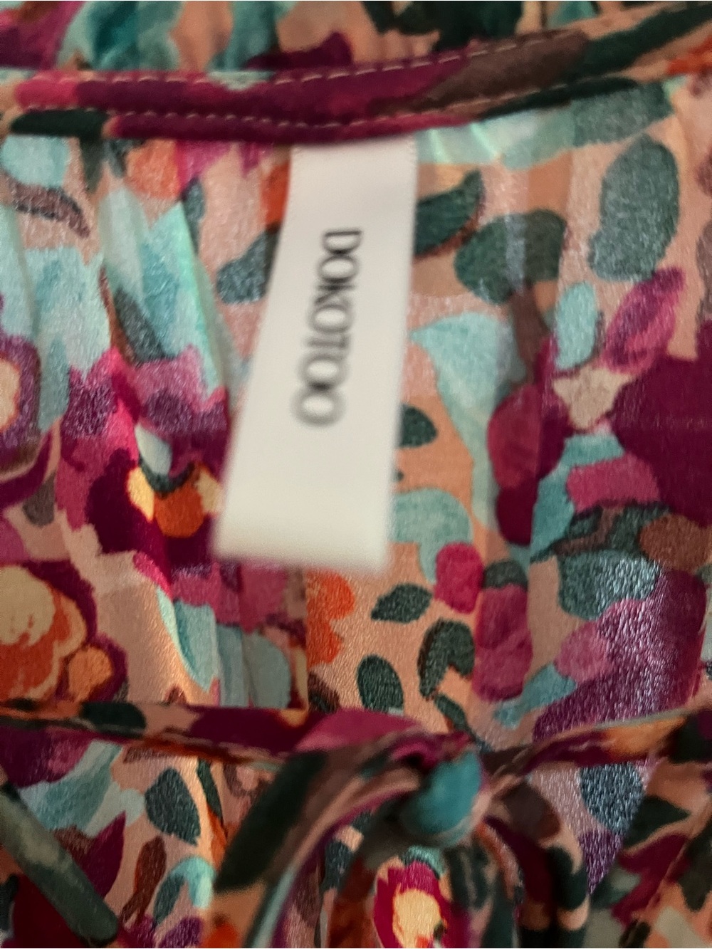 Smocked Waist Floral Mini Dress in Multi Pink - Picture 2 of 9